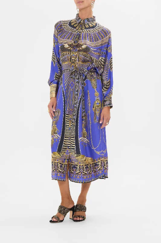 Satin DressCOLLARED BUTTON THROUGH DRESS MY FAIR PHARAOH