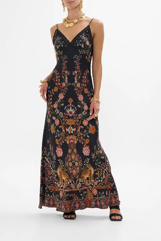 Dance DressFLORAL JACQUARD FULL LENGTH BIAS SLIP DRESS LOOM TO TOMB