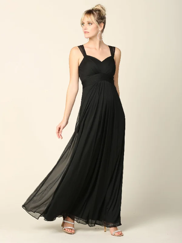 TightbuckleLong Sleeveless Bridesmaid Chiffon Dress