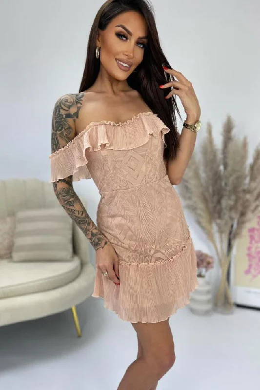 Formal DressBelen Nude Bardot Print Dress