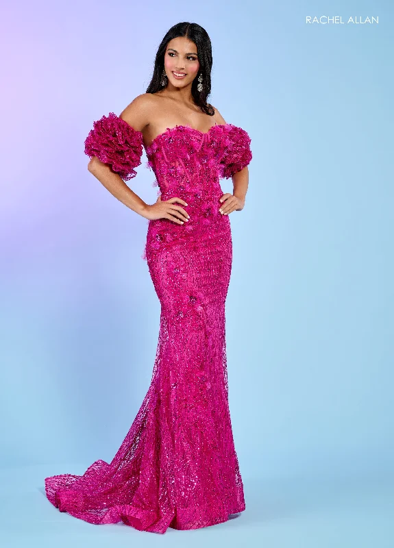 TightharmonyRachel Allan 70580 Detachable Sleeve Prom Glitter Long Formal Dress