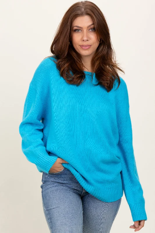 Fishing Knit TopsAqua Soft Knit Basic Sweater