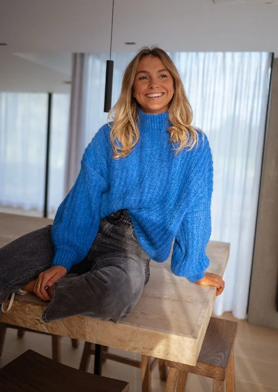 Asymmetrical Knit TopsBlue Gabou Sweater