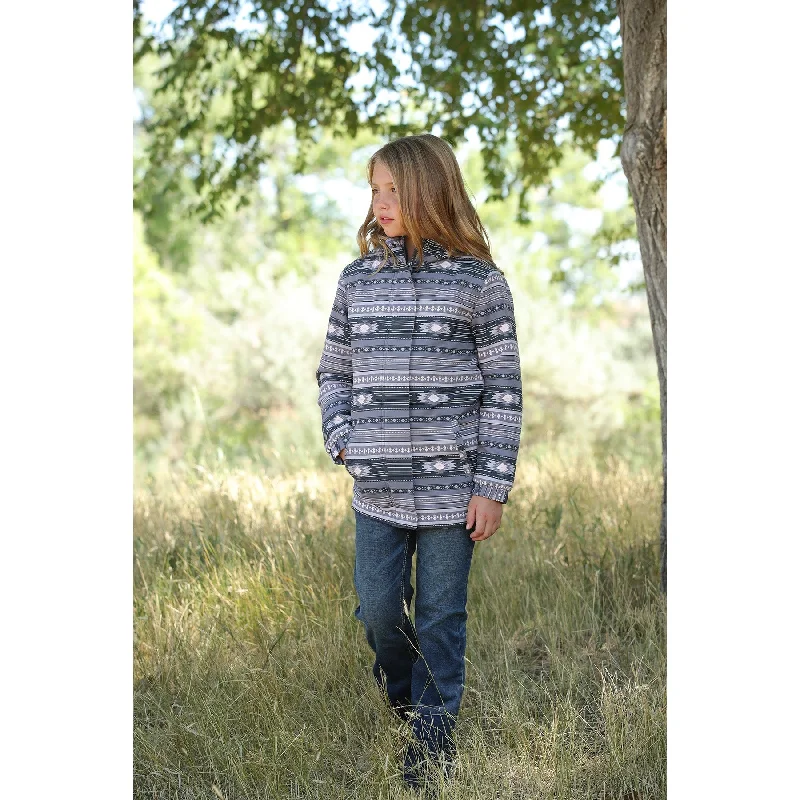 Button-Up JacketsCruel Girl's Grey Aztec Hooded Jacket