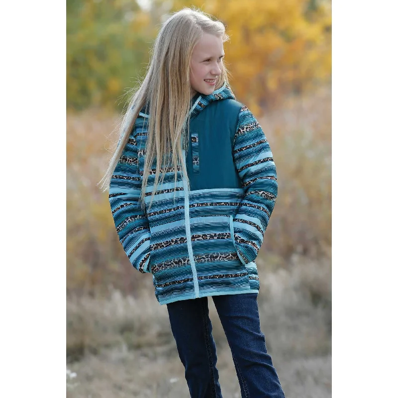 Fringed JacketsCruel Girl's Turquoise Print Quilted Jacket