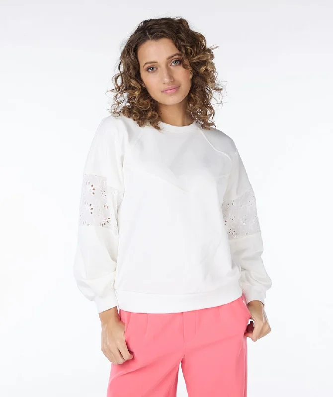 Tasseled Knit TopsEsqualo Off-White Embroidered Sweater - SP2405016 120