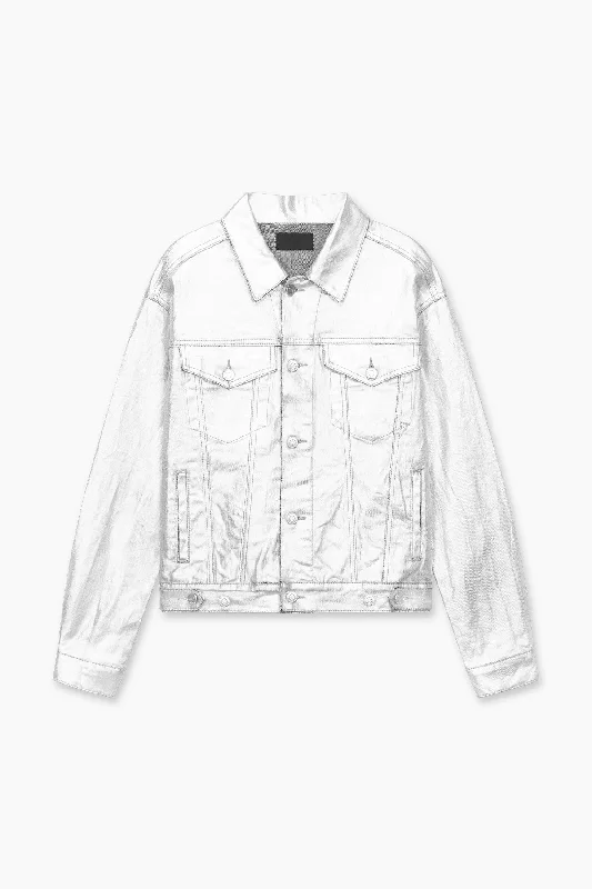 Varsity JacketsODELIA JEAN JACKET | SILVER