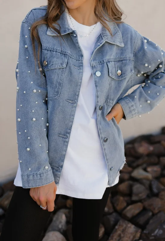 Trench CoatsPearly Girly Peal Denim Jacket