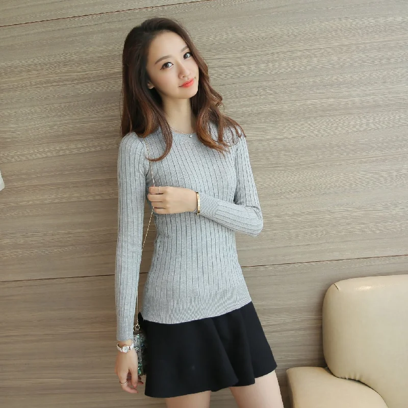 Organic Cotton Knit TopsSexy Slim Women's Fashion High Elastic Solid Turtleneck Winter Sweater