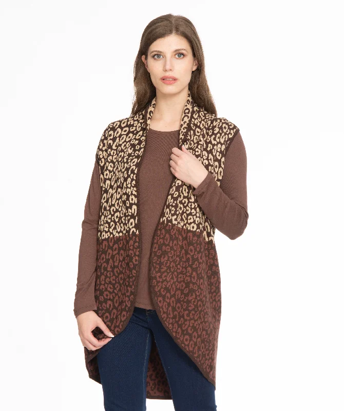 Cashmere Knit TopsSpense Coffee Combo Printed Vest - CGCV00250M