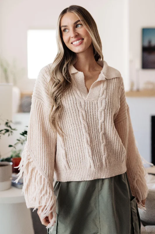 Casual Knit TopsSweet Surrender Fringe Sweater