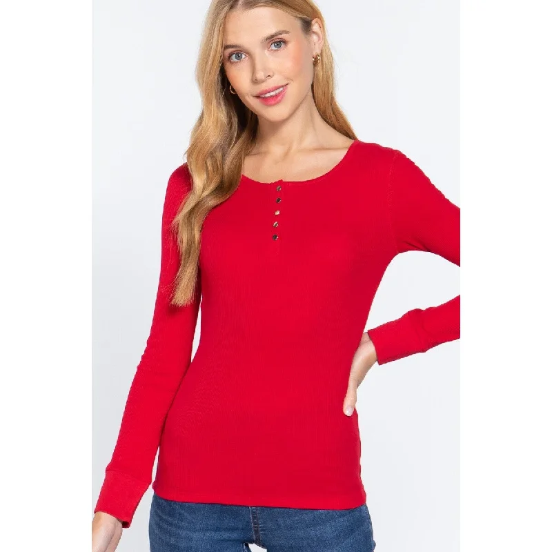 Long Sleeve Scoop Neck Thermal Top