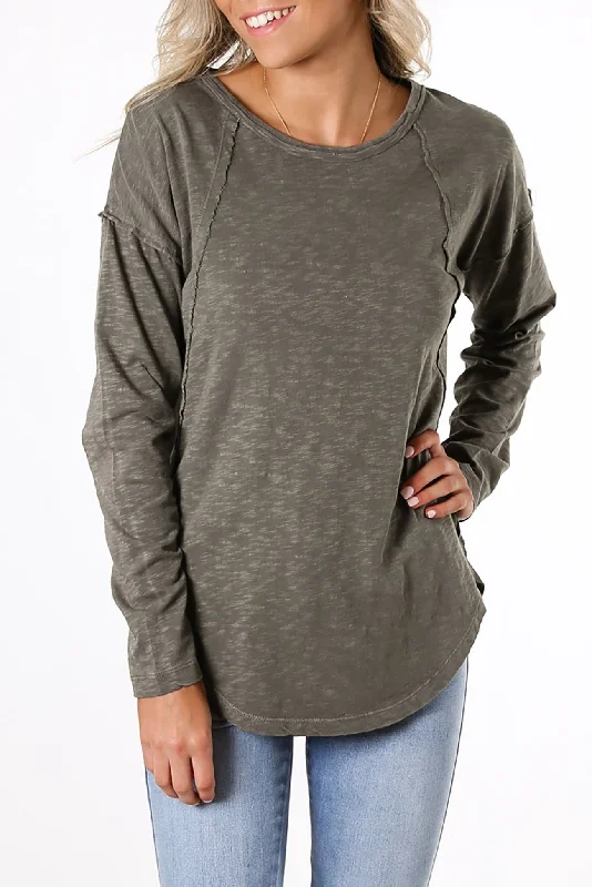 Mackenzie Long Sleeve Crew Khaki