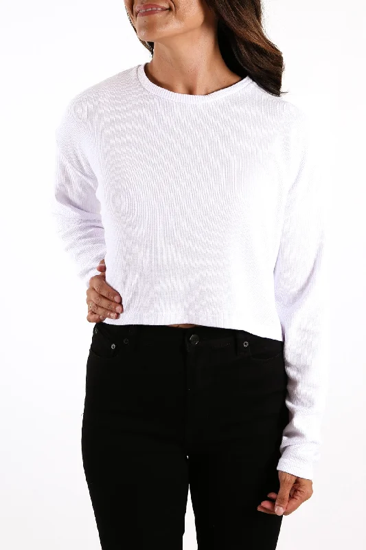 Waffle Long Sleeve White