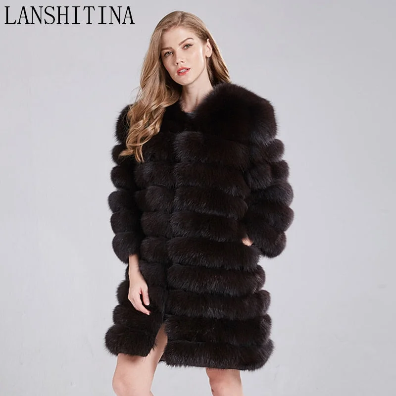 Real Fox Fur Jacket Natural Fur Coats Vest Real 2018 new style Long Coat Winter Warm Coat Natural fur coat Real Fox Fur Vest