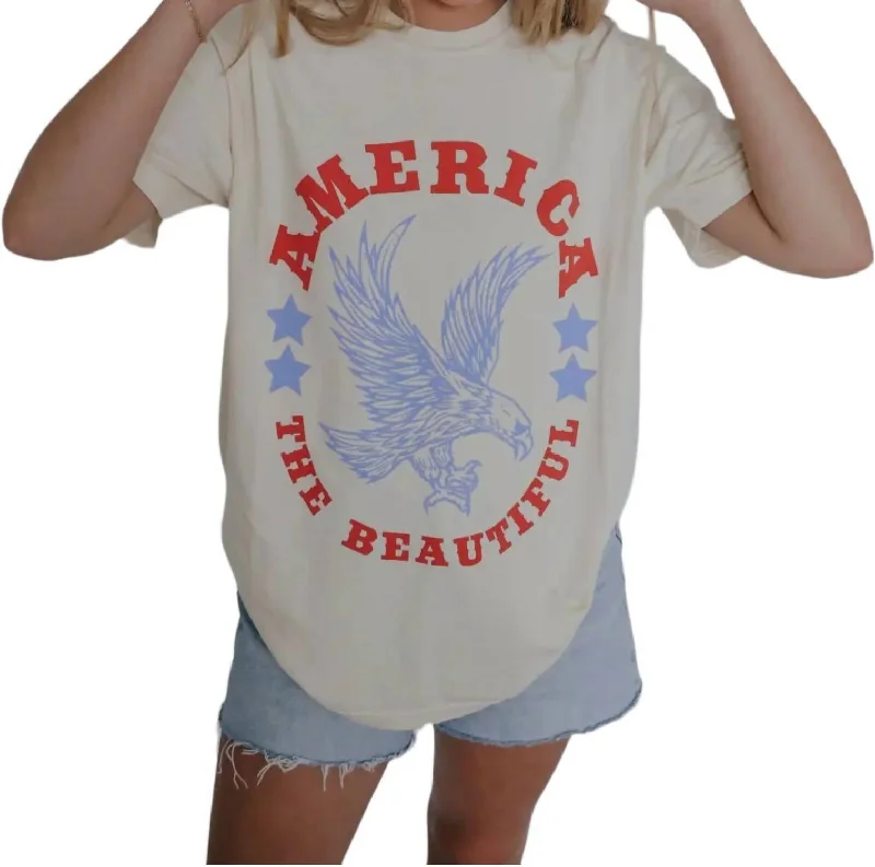 Hip-Hop ShirtsAmerica The Beautiful Graphic Shirt In Cream