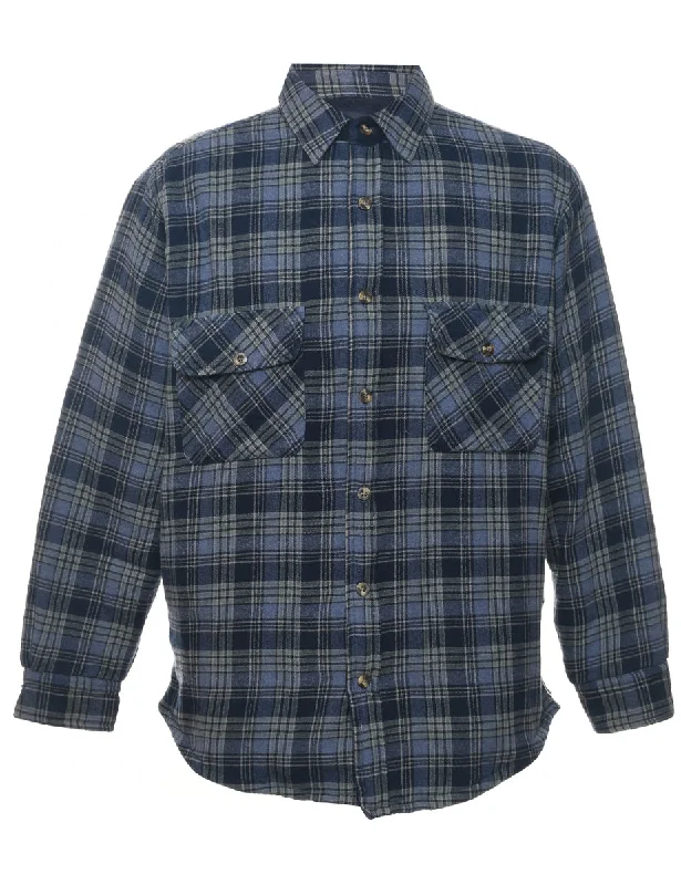 Silk ShirtsPuritan Navy Classic Checked  Shirt - M