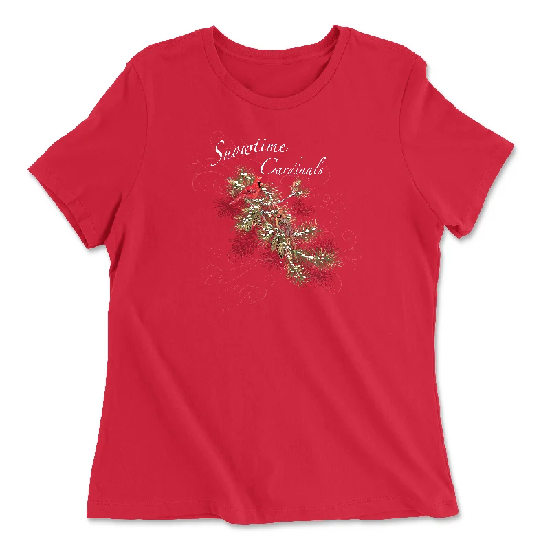 Snowtime Cardinals Women's T-ShirtHooded T-Shirts