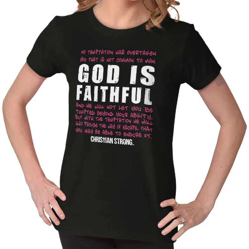 God is Faithful Chri Ladies T ShirtHemp T-Shirts