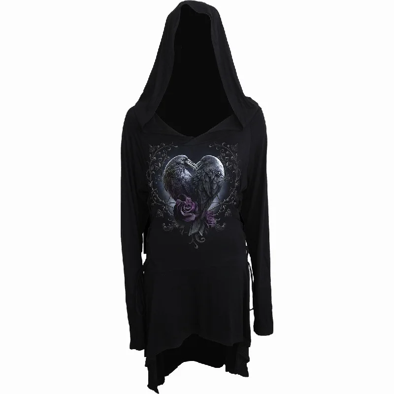 RAVEN HEART - Black Widow Gothic Hooded DressPerformance Hoodies