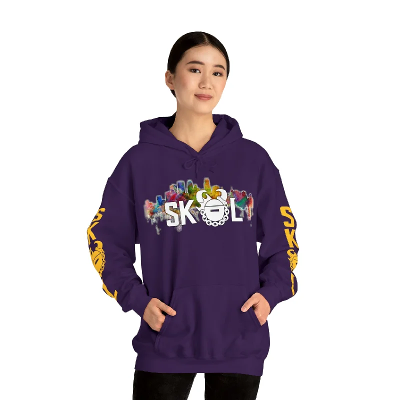 Unisex Heavy Blend™ Hooded Sweatshirt - Skyline + Original (Sleeves)Thermal Hoodies