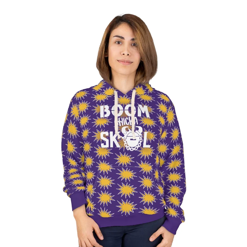 Unisex Pullover Hoodie - Booms - BOOM chickaQuilted Sweatshirts