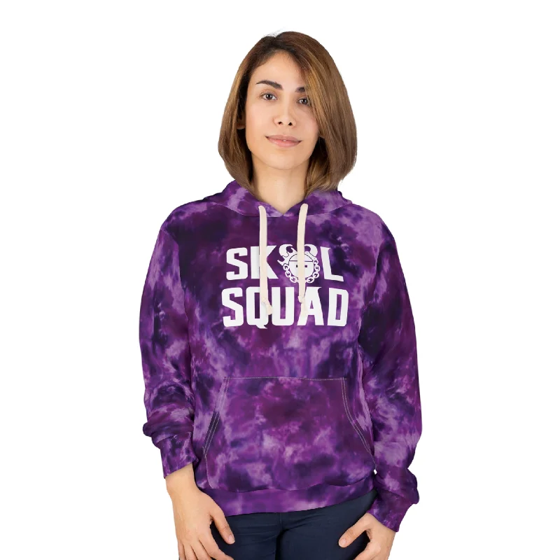 Unisex Pullover Hoodie - Purple Tie-Dye - SQUADSherpa-Lined Hoodies