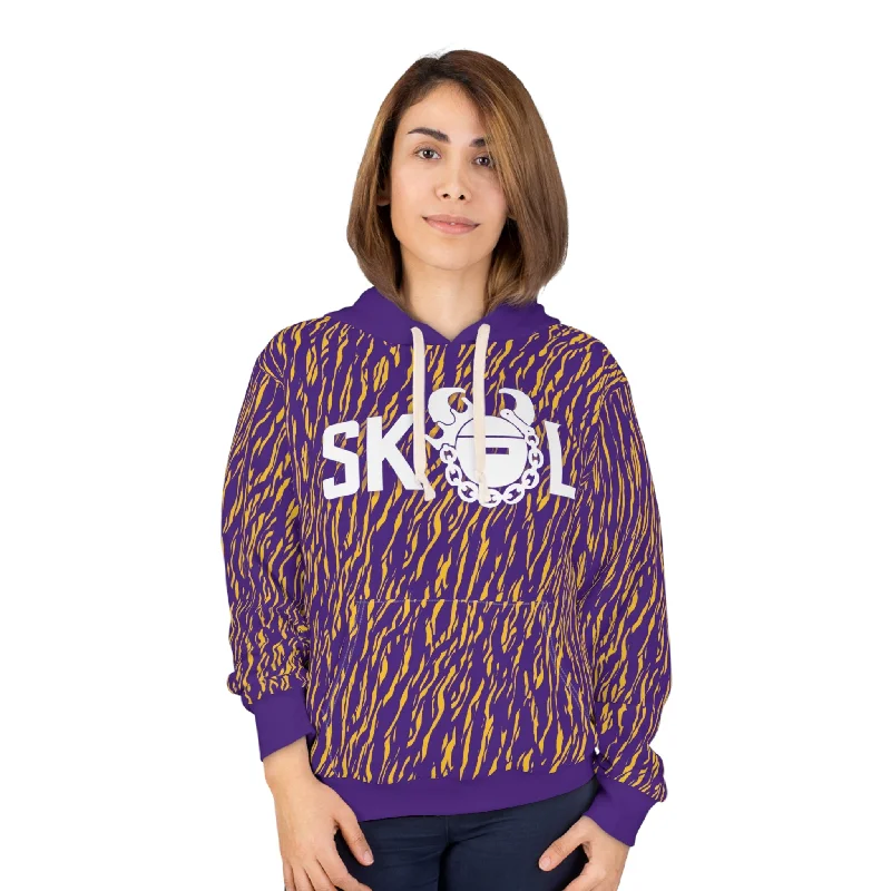 Unisex Pullover Hoodie - Zebra Print, Purple - The OriginalDrawstring Hoodies