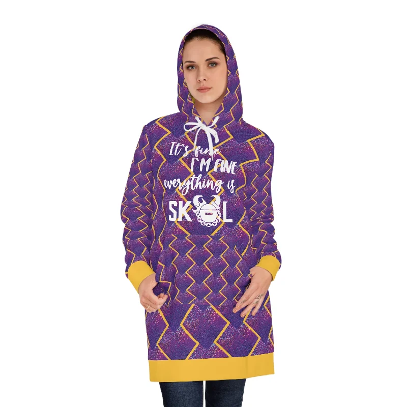 Hoodie Dress - Purple Sparkle - It's FineLace-Up Hoodies