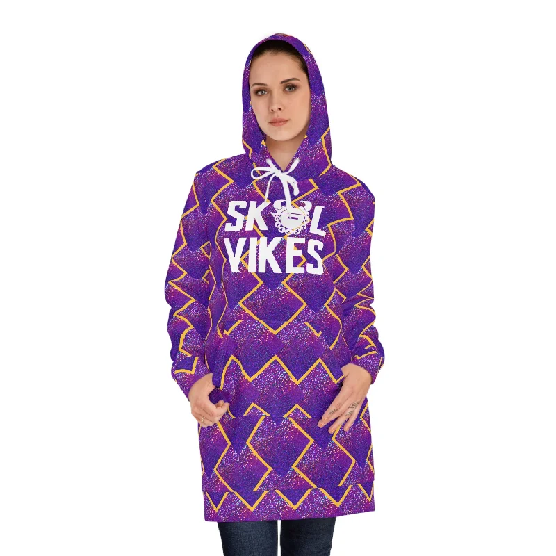 Hoodie Dress - Purple Sparkle - VikesFringed Hoodies