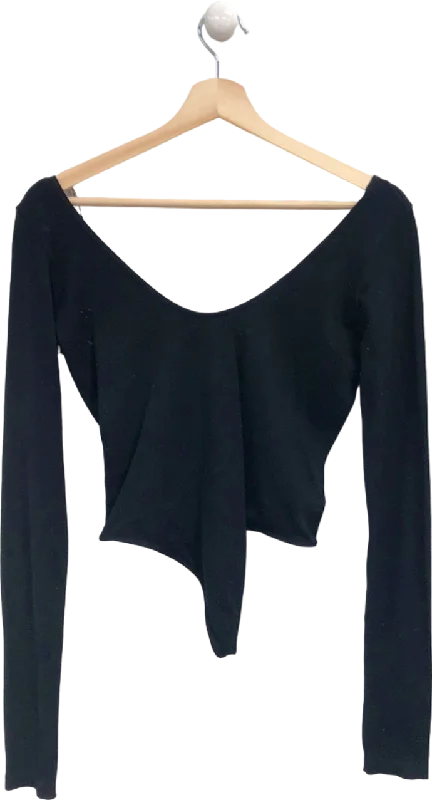 Bold polo shirtAnthropologie Out From Under Black Asymmetric Long Sleeve Top UK L